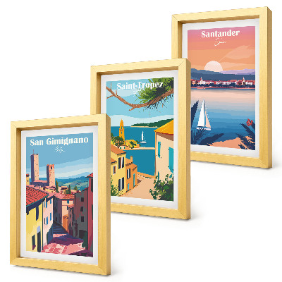 Bilderwand Italienische Städte und nostalgische Küstenlandschaften