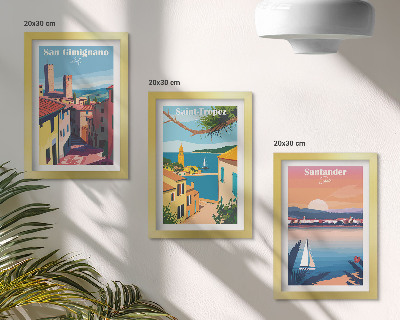 Bilderwand Italienische Städte und nostalgische Küstenlandschaften