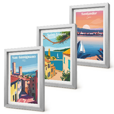 Bilderwand Italienische Städte und nostalgische Küstenlandschaften