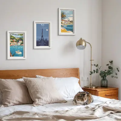 Fotowand mit Ansichten von Küstenstädten und deren Architektur