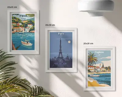 Fotowand mit Ansichten von Küstenstädten und deren Architektur