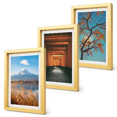Bilderwand mit japanischen Landschaften, Natur und Architektur Asiens
