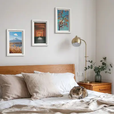 Bilderwand mit japanischen Landschaften, Natur und Architektur Asiens