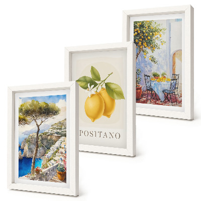 Fotowand Blick auf Positano mit Zitronenbäumen in der Sonne