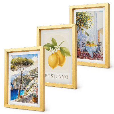 Fotowand Blick auf Positano mit Zitronenbäumen in der Sonne