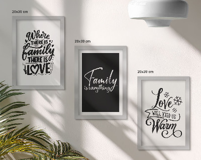 Bilderset mit rahmen Familie, Liebe, Wärme, Zuhause, inspirierende Zitate