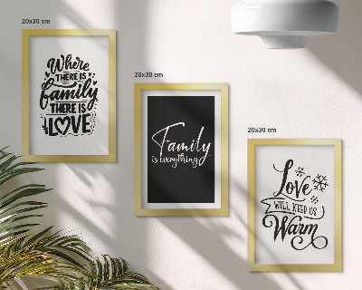 Bilderset mit rahmen Familie, Liebe, Wärme, Zuhause, inspirierende Zitate