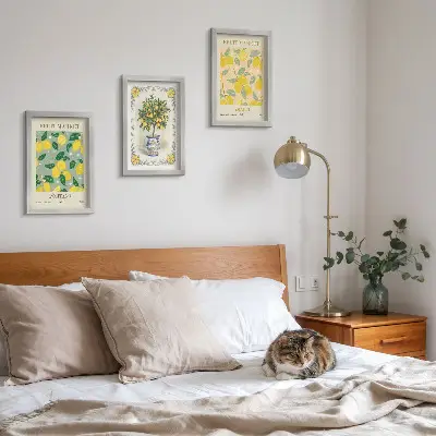 Italienische Poster mit Zitrusbäumen und Früchten bilderset mit rahmen
