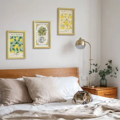 Italienische Poster mit Zitrusbäumen und Früchten bilderset mit rahmen