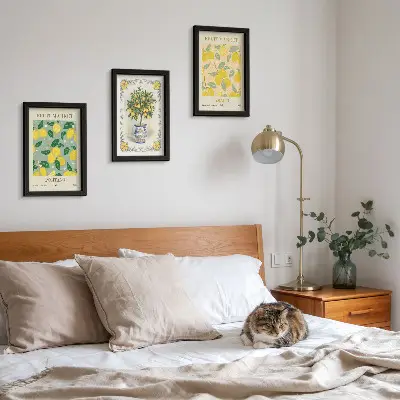 Italienische Poster mit Zitrusbäumen und Früchten bilderset mit rahmen