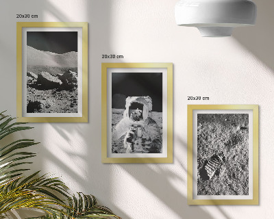 Bilderwand Mondfotos mit Astronaut und Fußabdruck