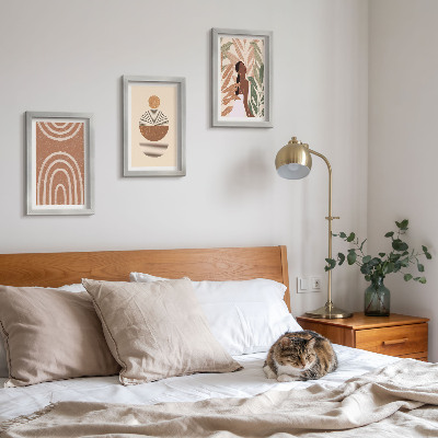 Fotowand Stilvolle Muster mit Pflanzenmotiven und geometrischen Formen