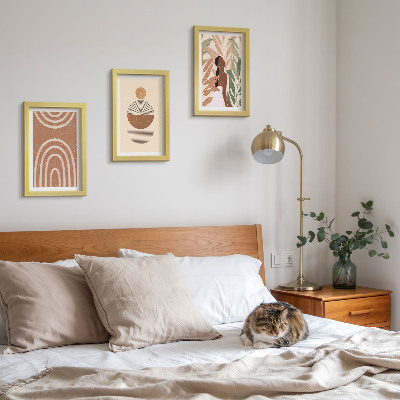 Fotowand Stilvolle Muster mit Pflanzenmotiven und geometrischen Formen