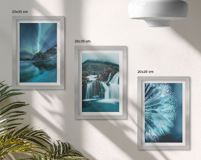 Bilderwand Winterlandschaften mit Wasserfällen und Nordlichtern