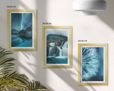 Bilderwand Winterlandschaften mit Wasserfällen und Nordlichtern