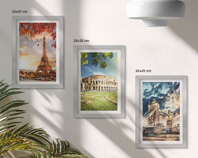 Bilderwand Denkmäler Europas in den warmen Farben der Landschaft