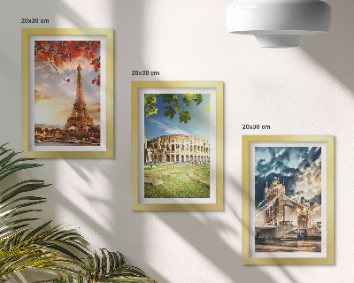 Bilderwand Denkmäler Europas in den warmen Farben der Landschaft