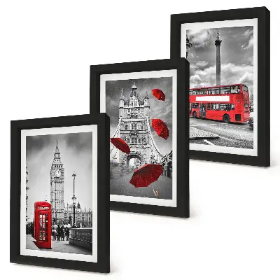 Fotowand Londoner Ansichten mit rotem Regenschirm und Bus