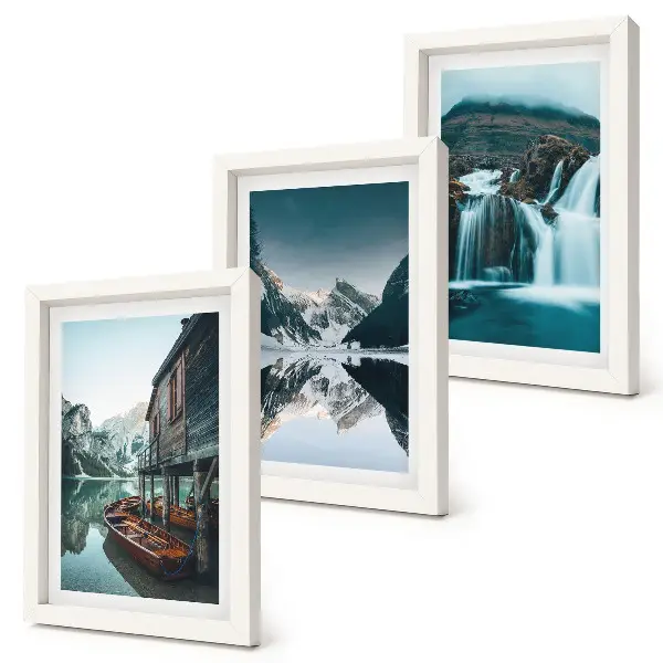 Fototapete Berglandschaft mit Wasserfall und See