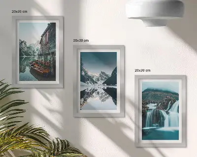 Fototapete Berglandschaft mit Wasserfall und See