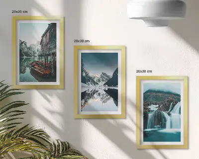 Fototapete Berglandschaft mit Wasserfall und See