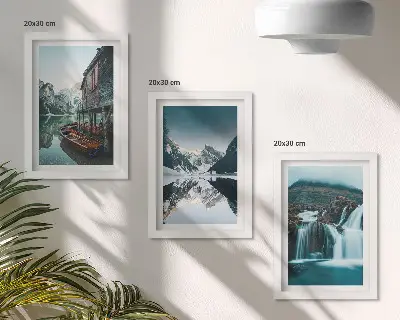 Fototapete Berglandschaft mit Wasserfall und See