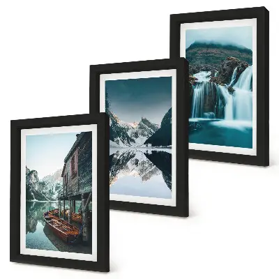 Fototapete Berglandschaft mit Wasserfall und See