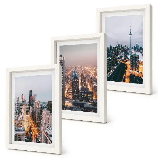 Fototapete Nachtansicht einer Stadt mit Wolkenkratzern und glitzernden Lichtern