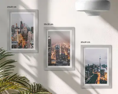 Fototapete Nachtansicht einer Stadt mit Wolkenkratzern und glitzernden Lichtern