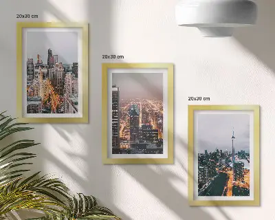 Fototapete Nachtansicht einer Stadt mit Wolkenkratzern und glitzernden Lichtern