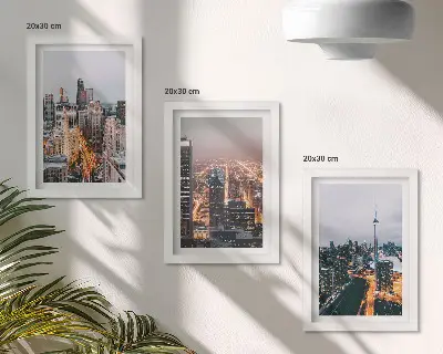 Fototapete Nachtansicht einer Stadt mit Wolkenkratzern und glitzernden Lichtern