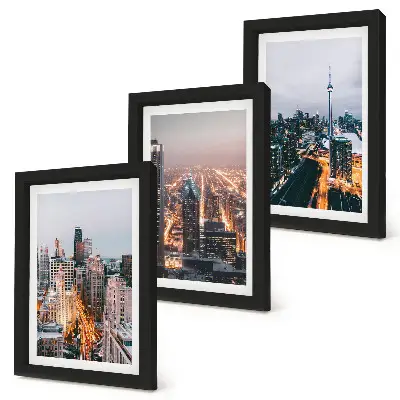 Fototapete Nachtansicht einer Stadt mit Wolkenkratzern und glitzernden Lichtern