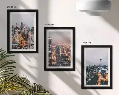 Fototapete Nachtansicht einer Stadt mit Wolkenkratzern und glitzernden Lichtern