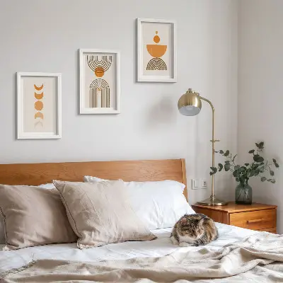 Bilderwand im boho-minimalistischen Design