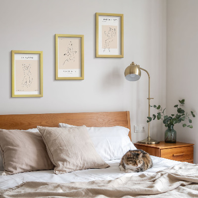 Bilderset mit rahmen Lineare Silhouetten von Frauen auf minimalistischen Postern