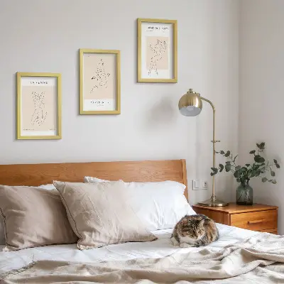 Bilderset mit Rahmen minimalistische Poster mit linearen Frauensilhouetten