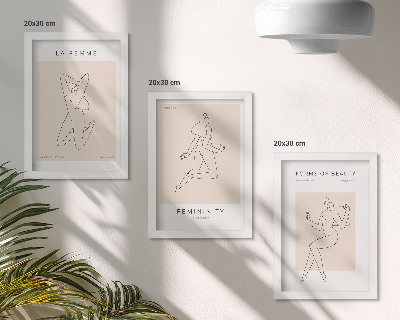 Bilderset mit rahmen Lineare Silhouetten von Frauen auf minimalistischen Postern
