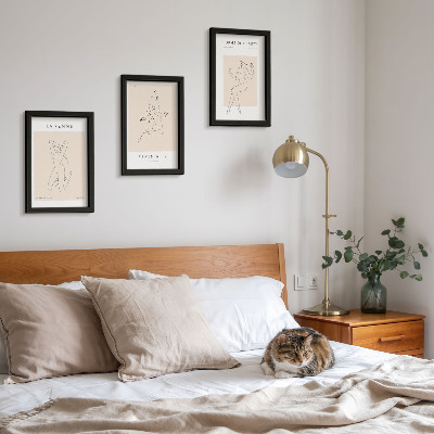 Bilderset mit rahmen Lineare Silhouetten von Frauen auf minimalistischen Postern