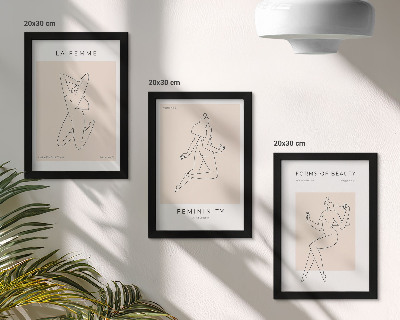 Bilderset mit rahmen Lineare Silhouetten von Frauen auf minimalistischen Postern