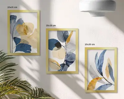 Fotowand mit Pflanzenmotiven im Aquarellstil