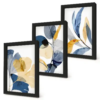 Fotowand mit Pflanzenmotiven im Aquarellstil