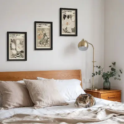 Bilderwand mit Retro-Blumen aus verschiedenen Städten der Welt