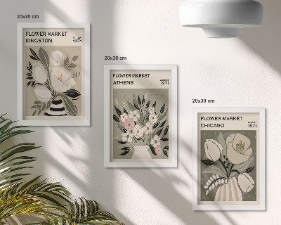 Bilderset mit rahmen Blumenarrangements im Retro-Stil aus verschiedenen Städten