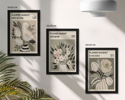 Bilderset mit rahmen Blumenarrangements im Retro-Stil aus verschiedenen Städten