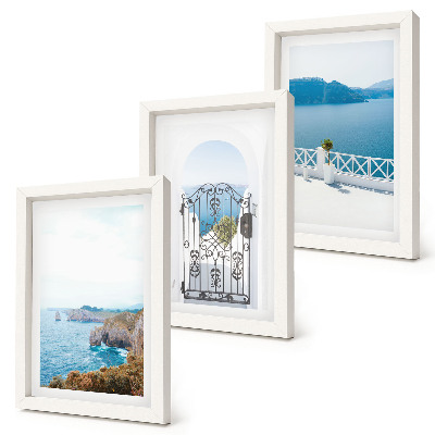 Bilderwand Meerblick mit griechischer Architektur
