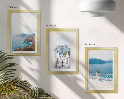 Bilderwand Meerblick mit griechischer Architektur