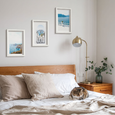Bilderwand Meerblick mit griechischer Architektur