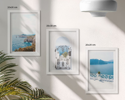 Bilderwand Meerblick mit griechischer Architektur