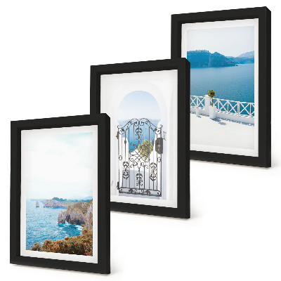 Bilderwand Meerblick mit griechischer Architektur
