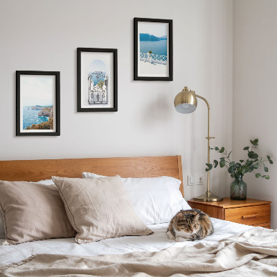 Bilderwand Meerblick mit griechischer Architektur